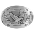 Flying Eagle with Feathers Antiqued Belt Buckle